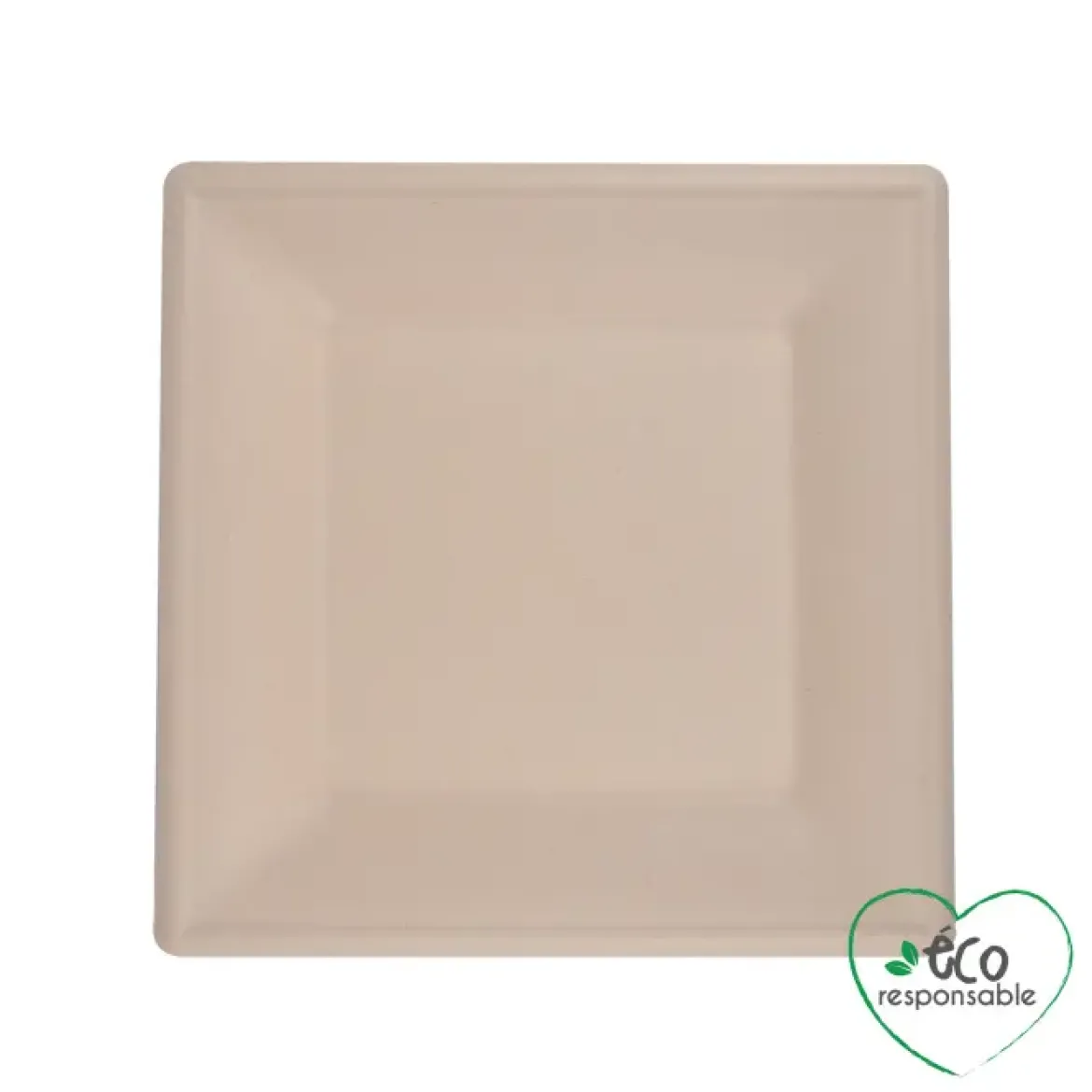 SET 12 ASSIETTES CARREES CANNE A SUCRE 15CM NATUREL