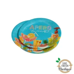 SET 10 ASSIETTES CARTON D.18CM APERO TIME