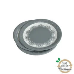SET 10 ASSIETTES CARTON D.18CM ESPRIT DE CAMPAGNE