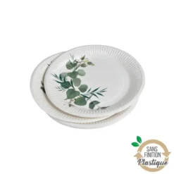 SET 10 ASSIETTES CARTON D.18CM EUCALYPTUS