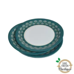SET 10 ASSIETTES CARTON D.23CM FLORAL DAMASK