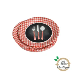SET 10 ASSIETTES CARTON D.18CM MENU DU JOUR