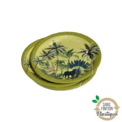 SET 10 ASSIETTES CARTON D.18CM PALMERAIE