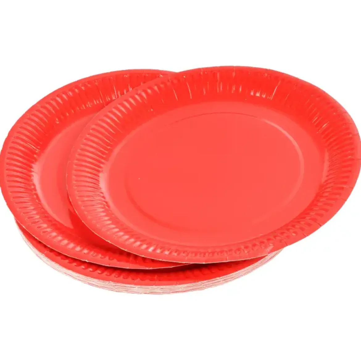 SET 20 ASSIETTES RONDE CARTON D.23CM ROUGE