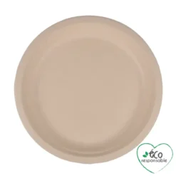 SET 12 ASSIETTES RONDES CANNE A SUCRE 22CM NATUREL
