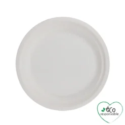 SET 12 ASSIETTES RONDES CANNE A SUCRE 18CM BLANC