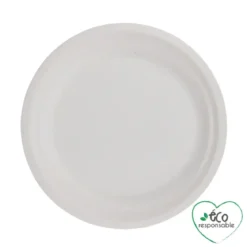 SET 12 ASSIETTES RONDES CANNE A SUCRE 22CM BLANC