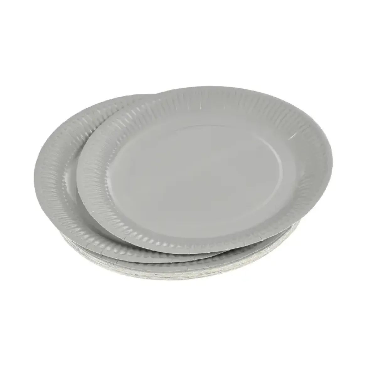 SET 20 ASSIETTES RONDES D.18CM GRIS