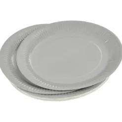 SET 20 ASSIETTES RONDES D.23CM GRIS