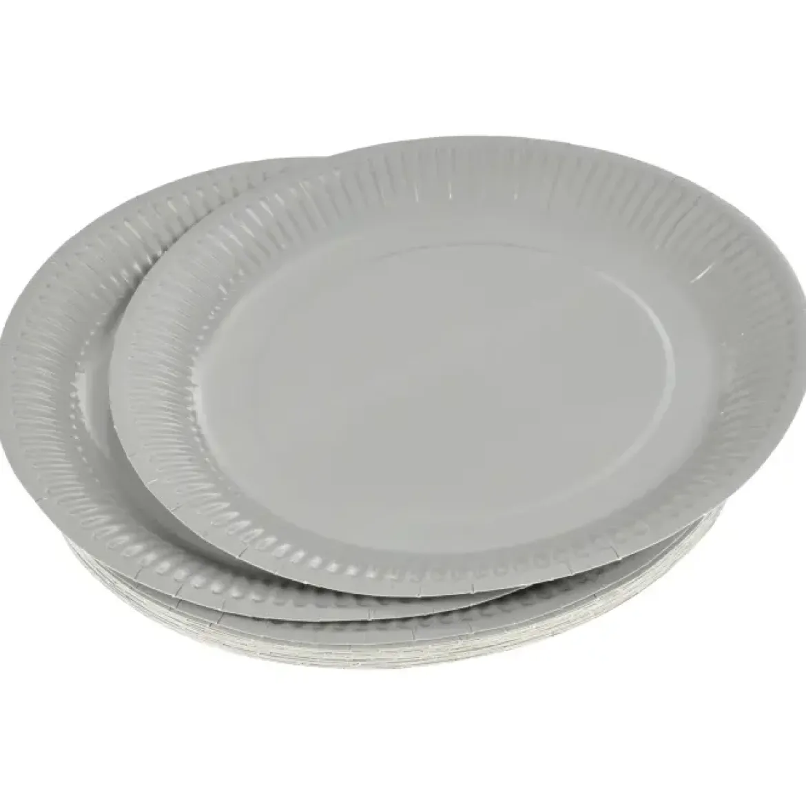 SET 20 ASSIETTES RONDES D.23CM GRIS