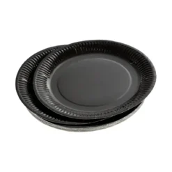 SET 20 ASSIETTES RONDES D.18CM NOIR