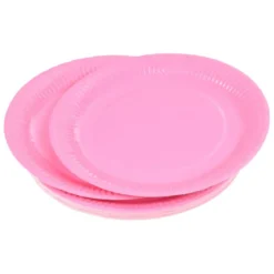 SET 20 ASSIETTES RONDES D.23CM ROSE CLAIR