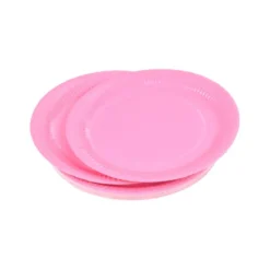 SET 20 ASSIETTES RONDES D.18CM ROSE CLAIR