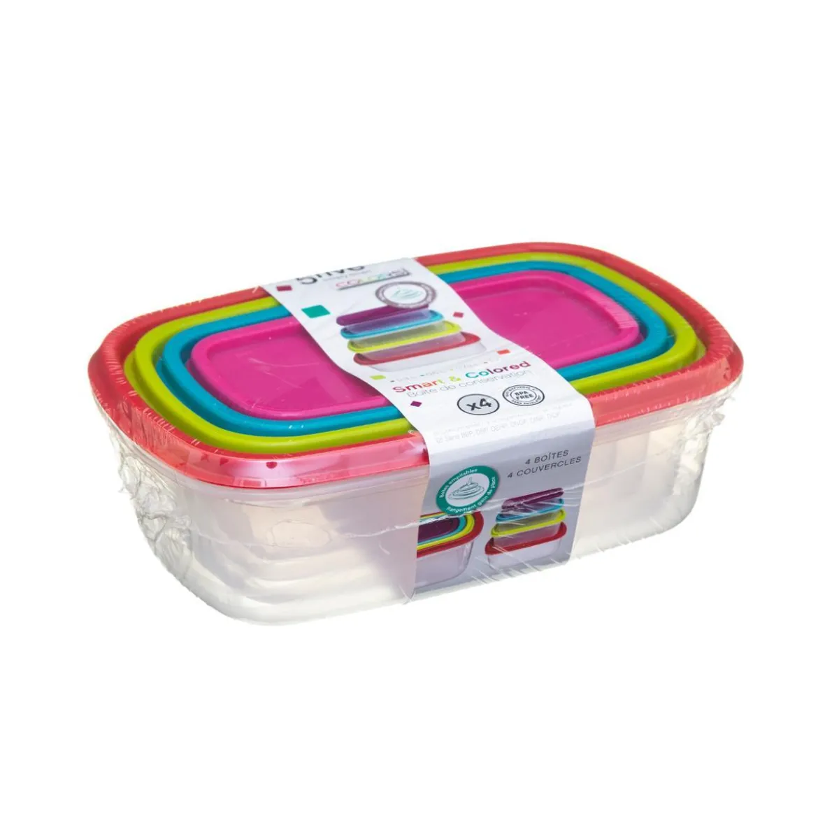SET 4 BOITES RECTANGLE COLORS