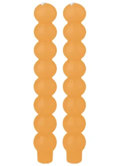 SET 2 BOUGIES BOULES CHANDELLES JAUNE 3.5X23CM