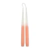 SET 2 BOUGIES CHANDELIER H.26CM TIE DYE BLANC ET BLUSH