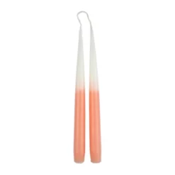 SET 2 BOUGIES CHANDELIER H.26CM TIE DYE BLANC ET BLUSH