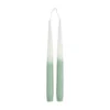 SET 2 BOUGIES CHANDELIER H.26CM TIE DYE BLANC ET CELADON