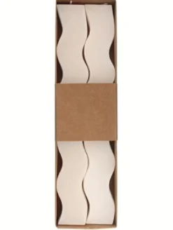 SET 2 BOUGIES ONDULEES 3X23.5CM BLANCHE