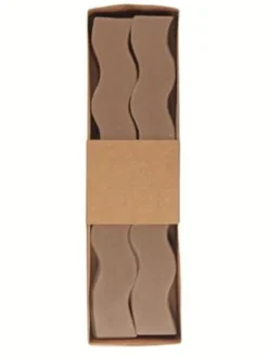 SET 2 BOUGIES ONDULEES 3X23.5CM MARRON