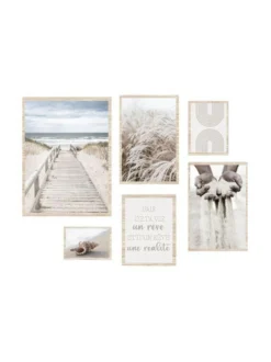 SET 6 CADRES AVEC AFFICHES THEME NATURE