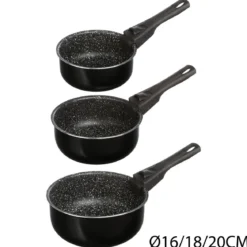 SET 3 CASSEROLES PIERRE AVEC POIGNEES 16 A 20CM