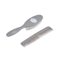 SET COIFFURE BEBE ENFANT PEIGNE ET BROSSE GRIS
