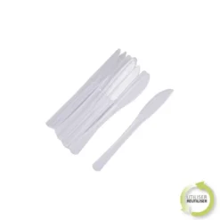 SET 12 COUTEAUX REUTILISABLES BLANC H.20CM