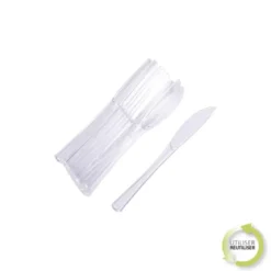 SET 12 COUTEAUX REUTILISABLES TRANSPARENT H.20CM