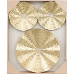 SET 3 DECOS MURALES LESLIE METAL OR