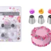 SET DE 3 DOUILLES FLEURS INOX