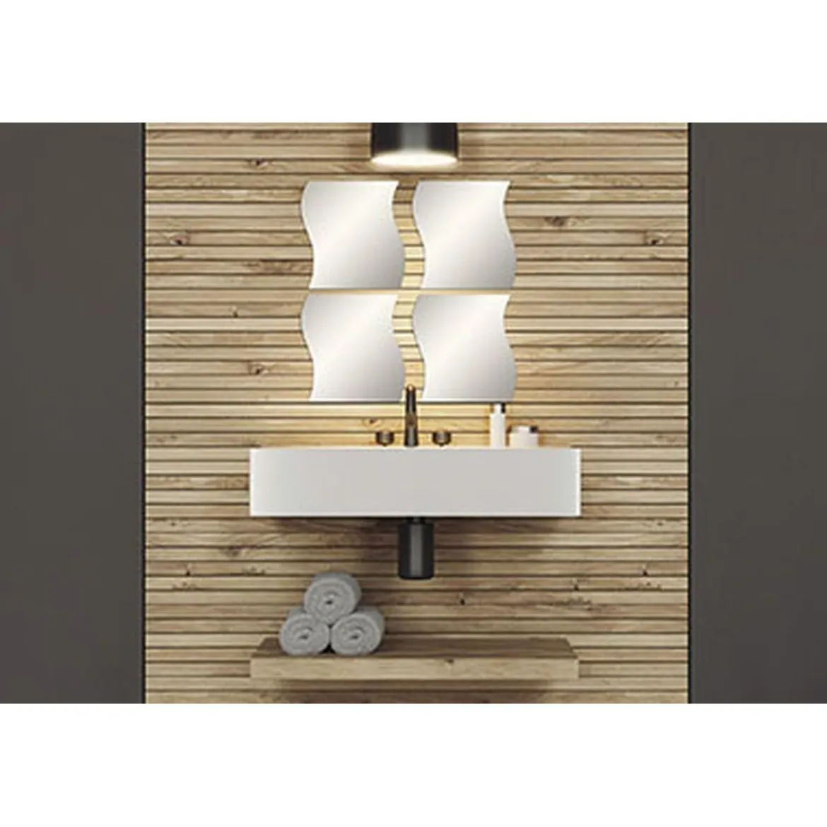 SET DE 4 MIROIRS VAGUES 28X30CM 2MM UNI