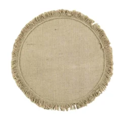 SET DE TABLE 0 38CM JUTE UNI ET FRANGES FRANGYSS