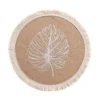 SET DE TABLE D.38CM JUTE IMPRIME ET FRANGES MOGADOR NATUREL
