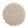 SET DE TABLE D.38CM PAILLE DE MAIS ET FRANGES OSLO LIN