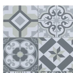 SET DE TABLE VINYLE MOSAIQUE CARREAUX BETON GRIS 45X30CM