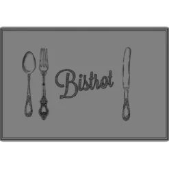 SET DE TABLE 28.5X43.5 CM PVC IMPRIME CUISINE BISTROT GRIS
