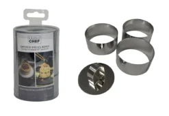 SET 3 EMPORTE PIECES ROND AVEC POUSSOIR