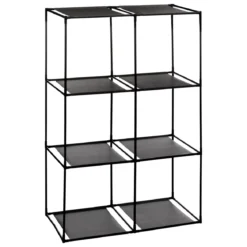 SET ETAGERE AVEC 6 BOITES MIX NOIR D.68X34X98CM
