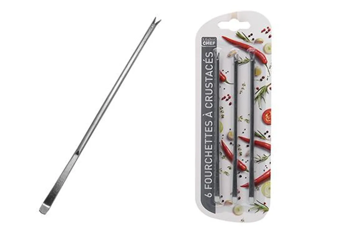 SET 6 FOURCHETTES A CRUSTACES INOX