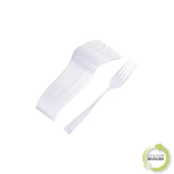 SET 12 FOURCHETTES REUTILISABLES TRANSPARENT H.18.5CM
