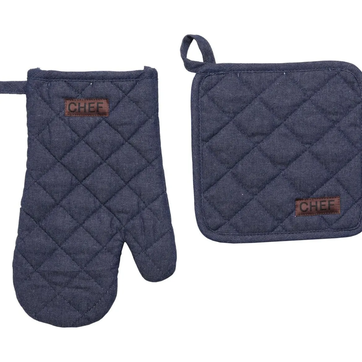 SET GANT CUISINE ET MANIQUE CHEF COTON BLEU DENIM