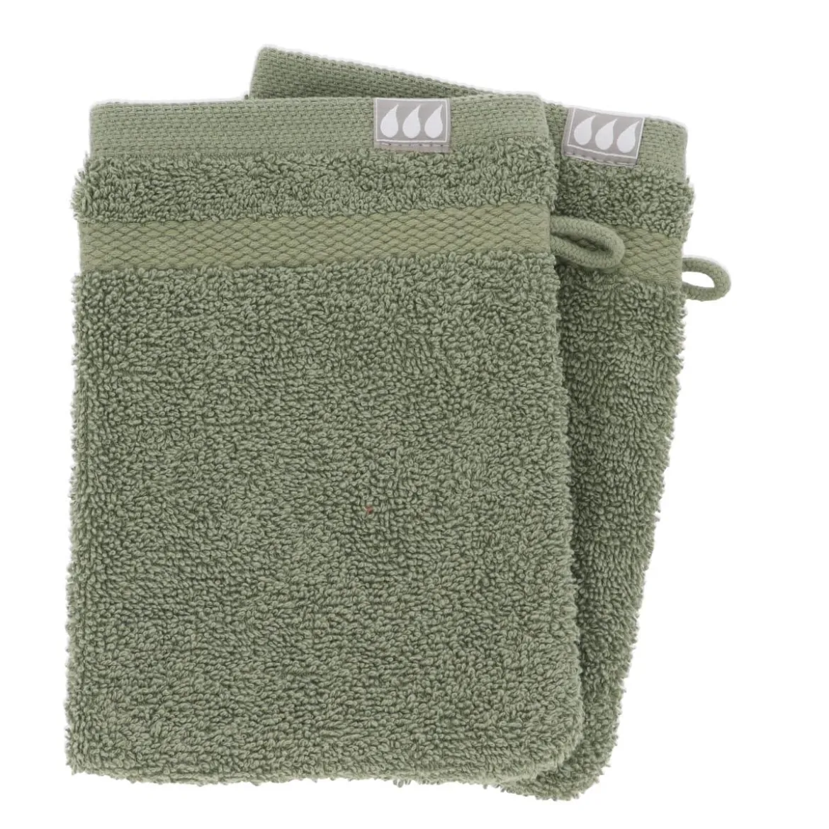 SET 2 GANTS TOILETTE 15X21CM COTON KAKI