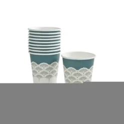 SET 10 GOBELETS CARTON 23CL FLORAL DAMASK