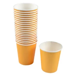SET 20 GOBELETS VITAMINE CARTON 23CL JAUNE MOUTARDE