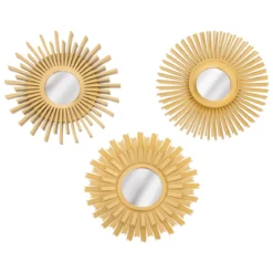 SET 3 MIROIRS AMED OR D.25CM