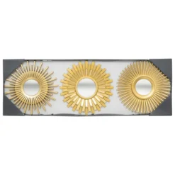 SET 3 MIROIRS AMED OR D.25CM