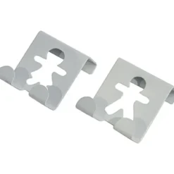 SET 2 PETITES PATERES BONHOMMES METAL A SUSPENDRE   BLANC