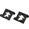 SET 2 PETITES PATERES BONHOMME METAL A SUSPENDRE NOIR