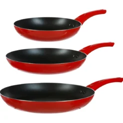 SET 3 POELES ALU¨MINIUM NON STICK COLORS